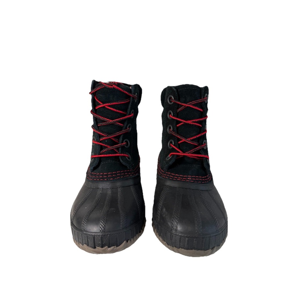 Sorel Youth Cheyanne II Waterproof Lace-Up Boots Black/Red Size 1Y No Box - Picture 3 of 6